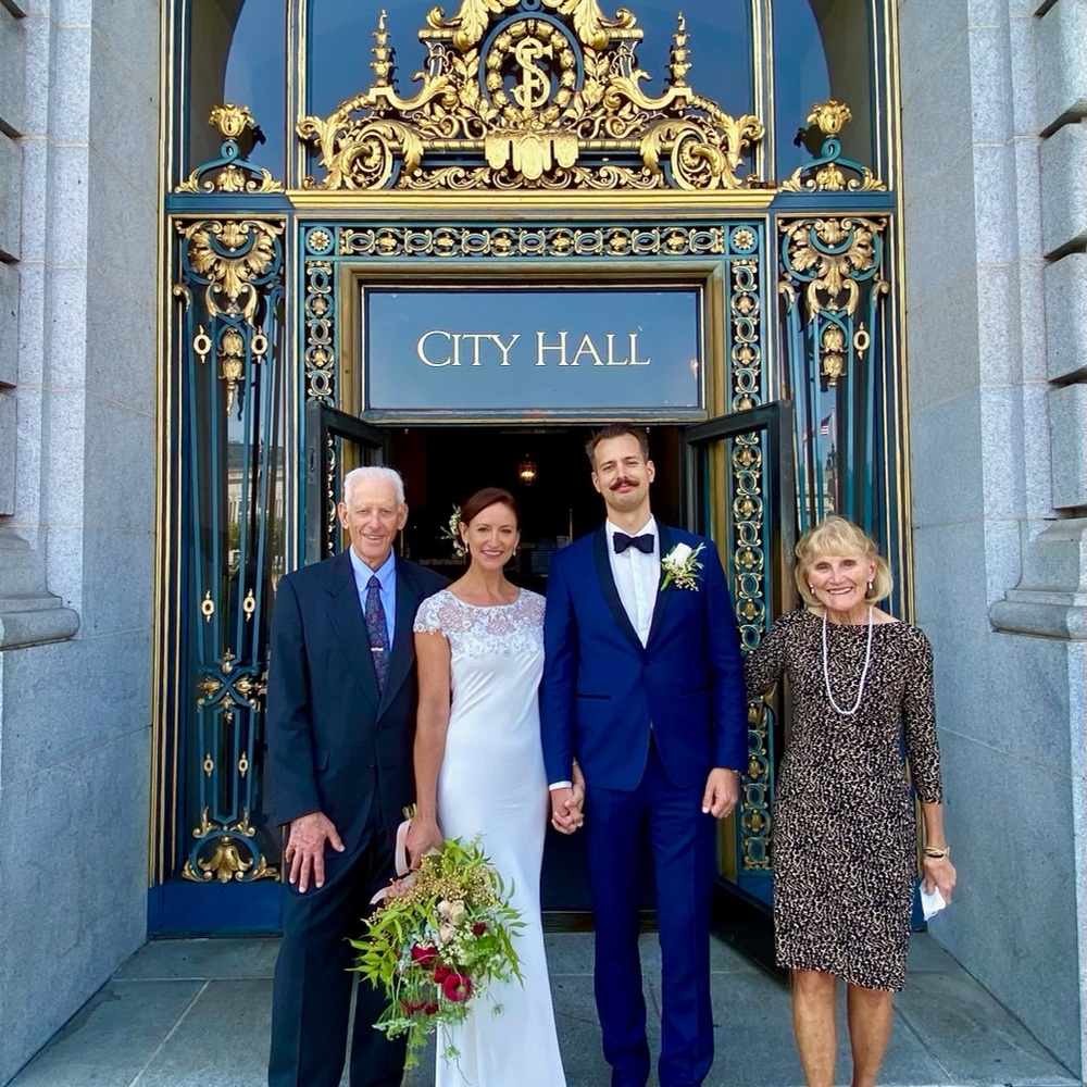 Ivory silk classic wedding dress